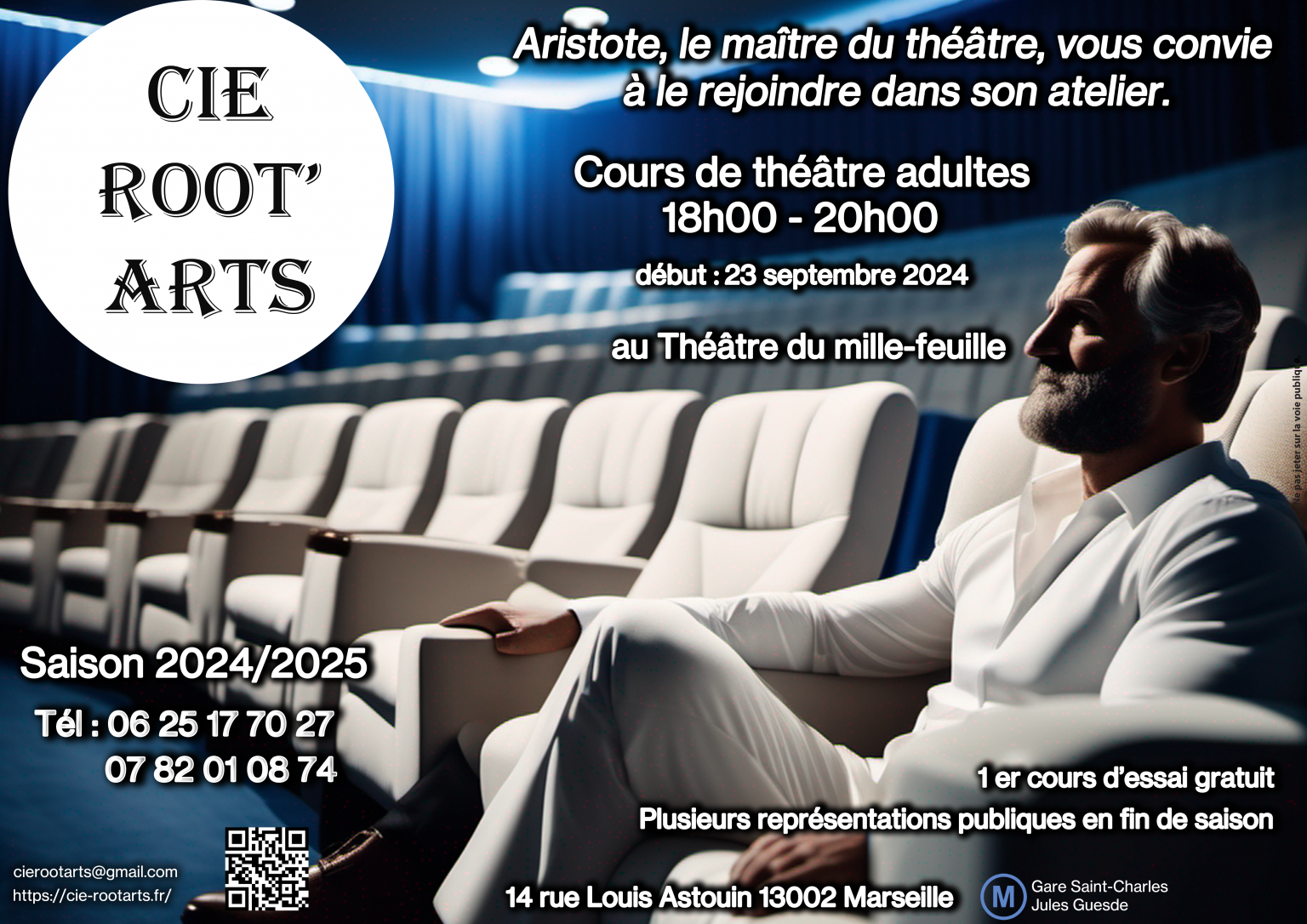 Cours de théâtre Marseille compagnie Root'art